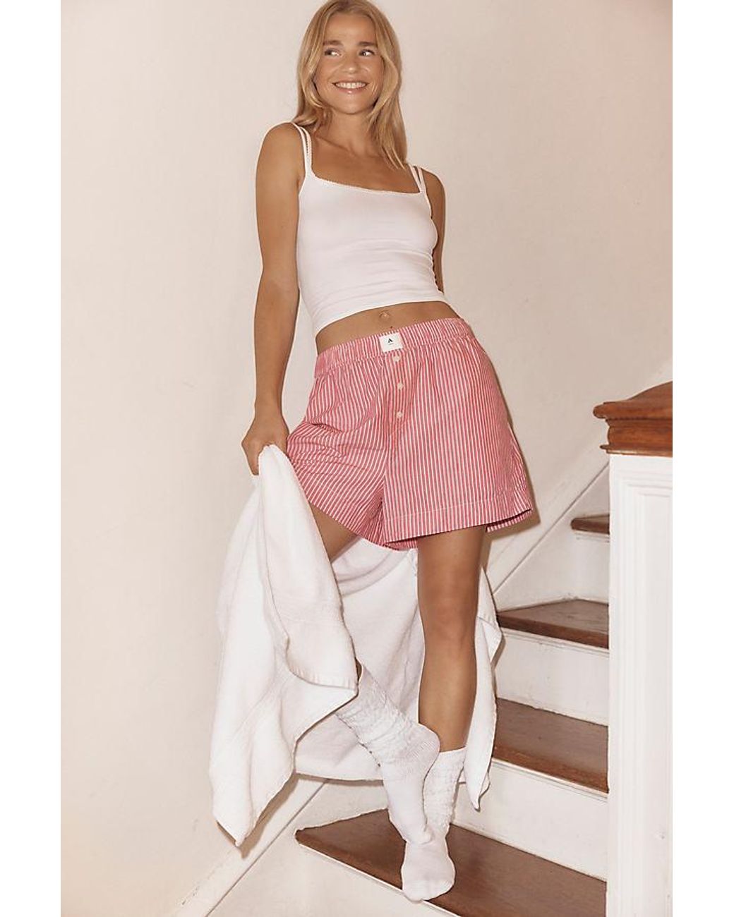 By Anthropologie Pink The Honey Seamless Ribbed Two-Strap Tank Top