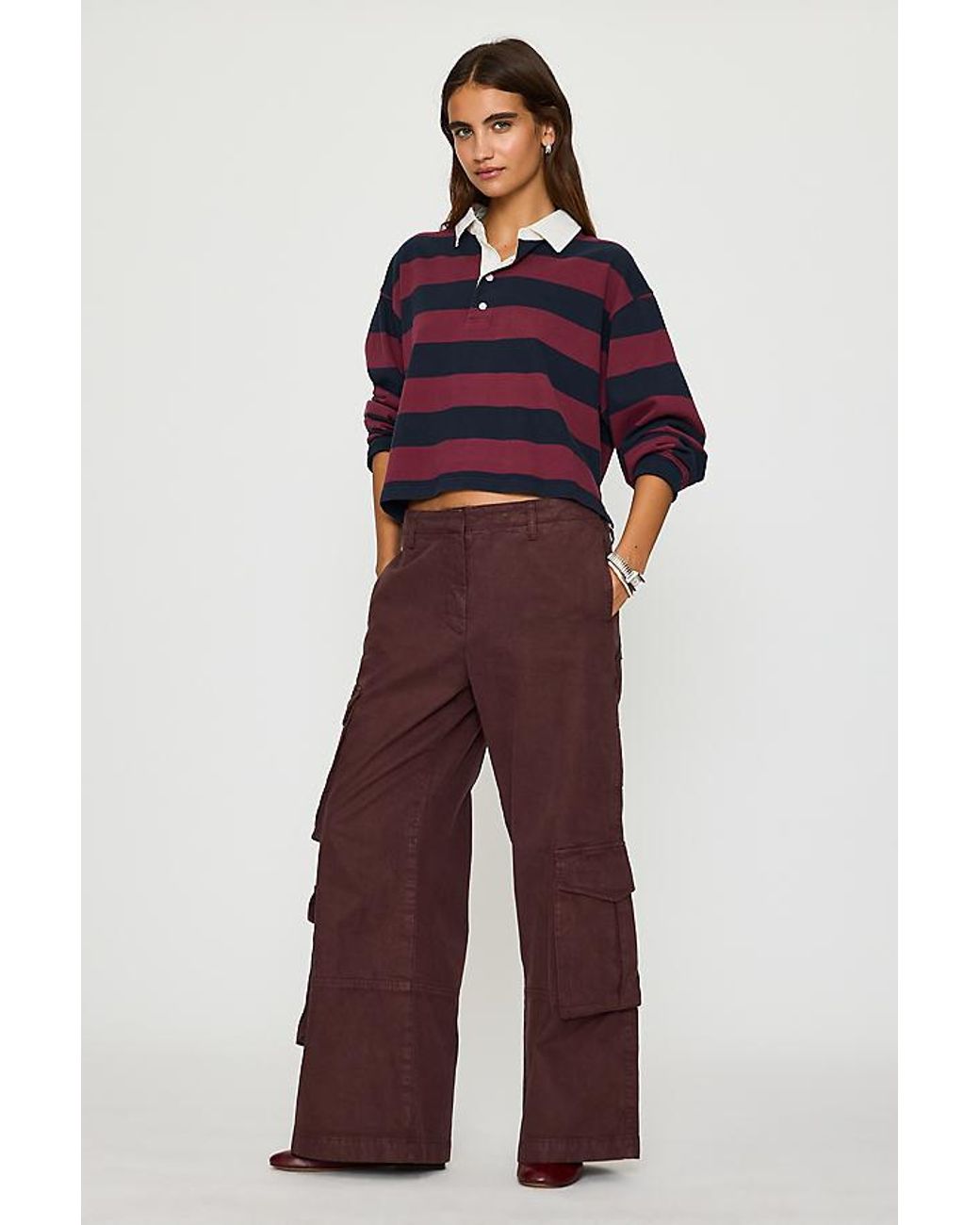 By Anthropologie Red Conna Straight-Leg Cargo Pants