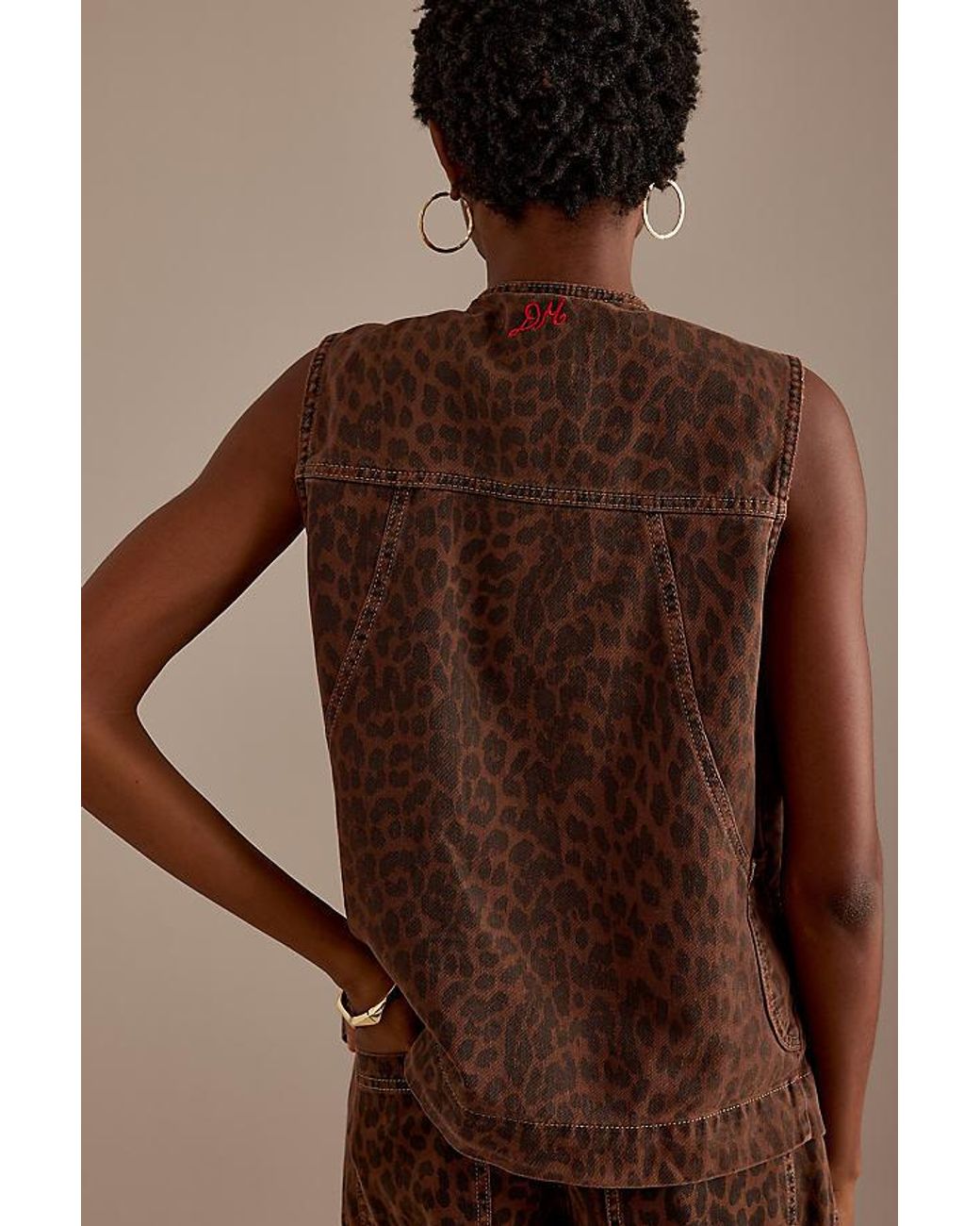 Damson Madder Dilly Tie-Front Gilet in Brown | Lyst UK