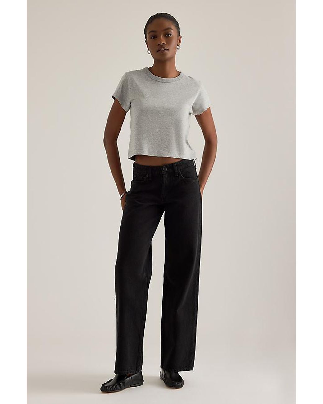 Rag & Bone Blue Cam Low-Rise Relaxed Straight Jeans