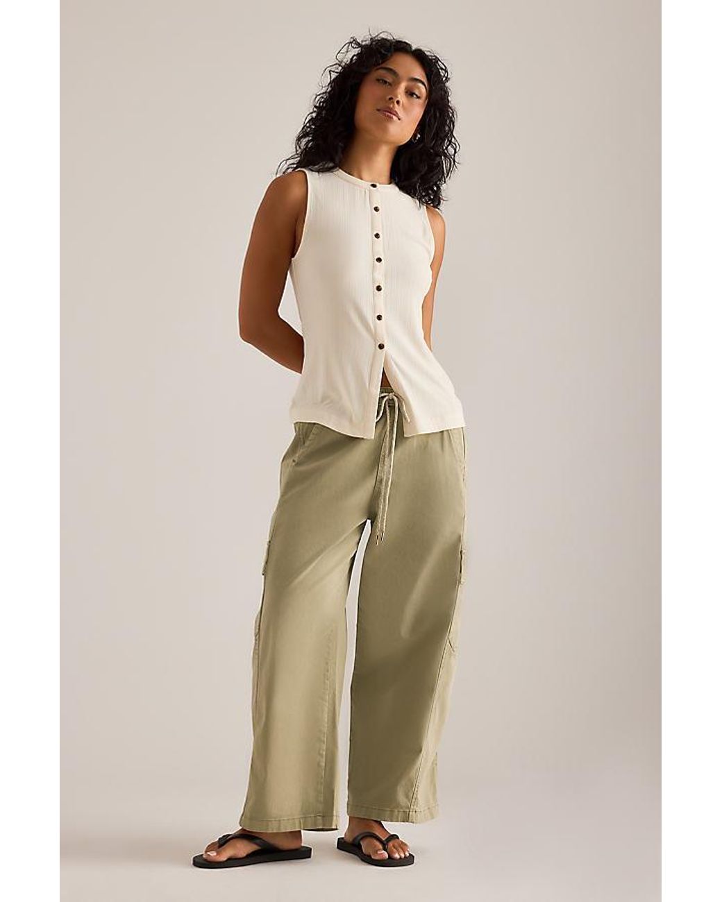 Varley Natural Latia Button Tank Top