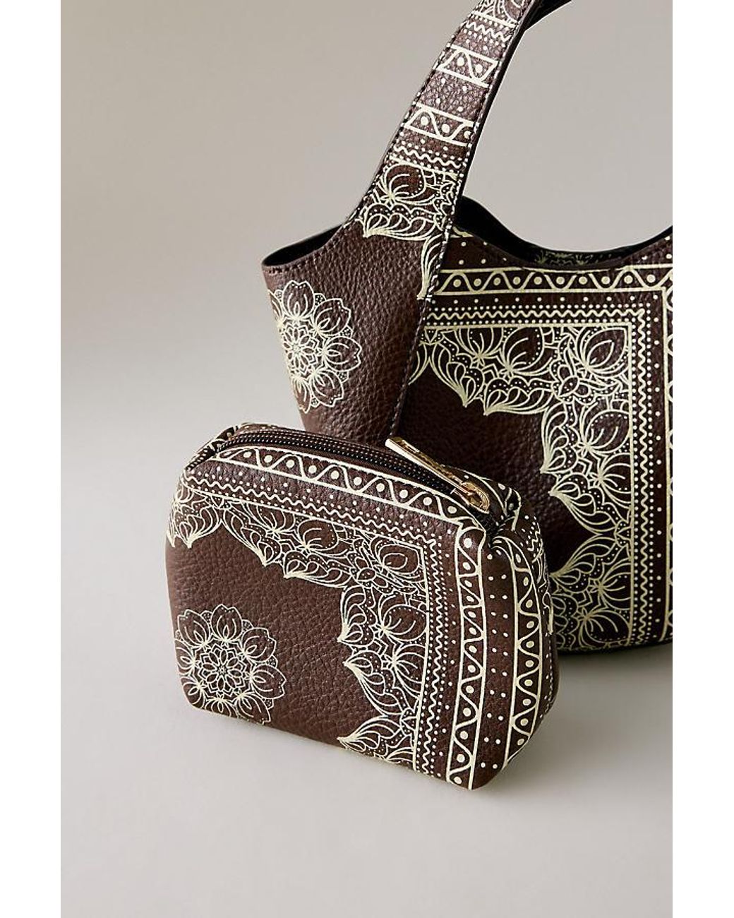 By Anthropologie Brown Sonia Mini Slouchy Tote Bag