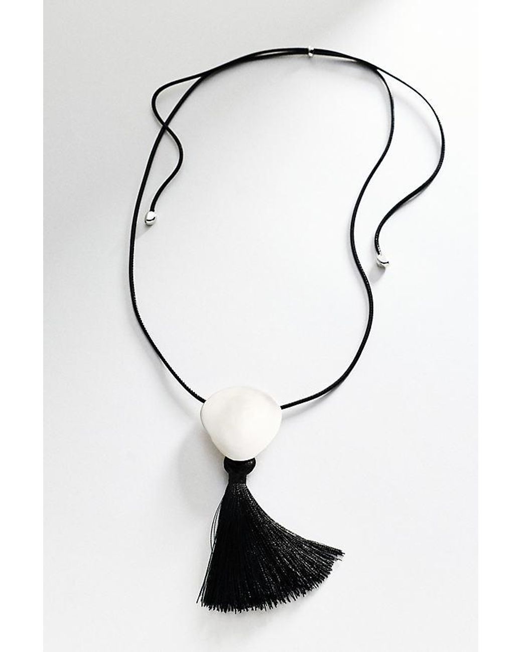 By Anthropologie Metallic Metal Tassel Pendant Necklace