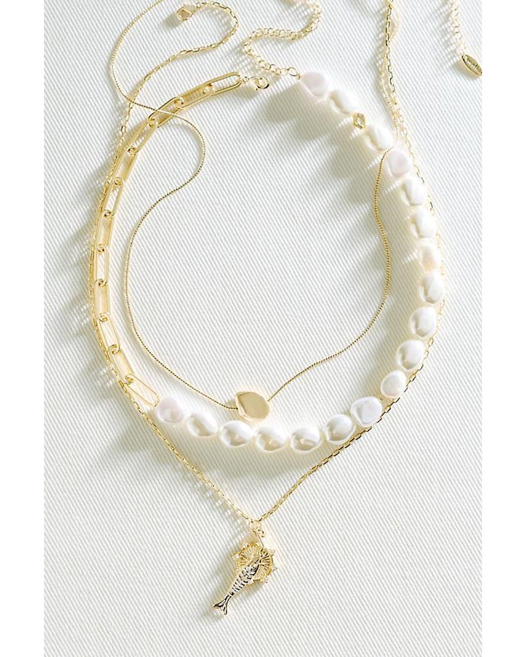 Anthropologie White By Shades Of Sea Layering Necklaces