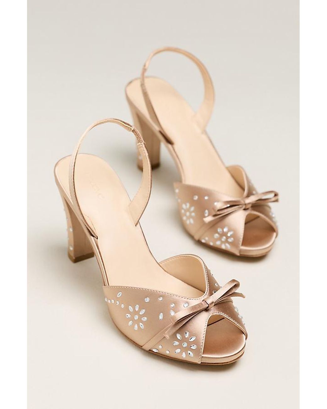 Maeve Natural Slingback Crystal Heels