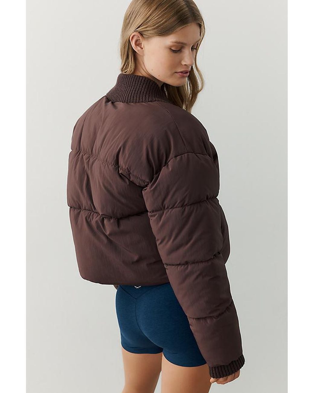Daily Practice Brown Cropped Puffer Jacket
