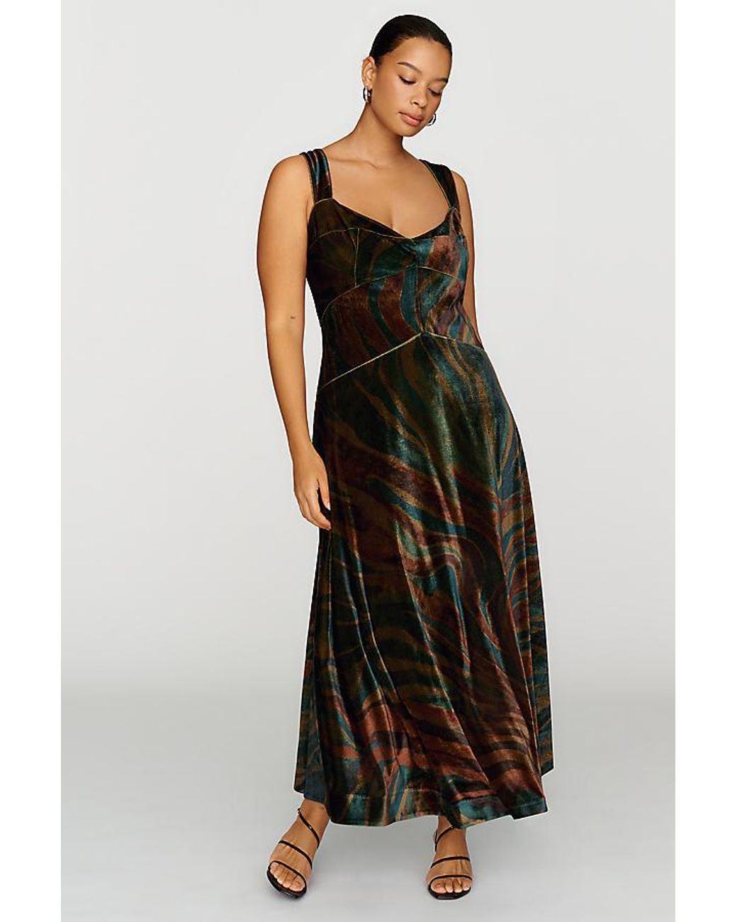 Maeve Black Jocelyn Velvet Midi Dress