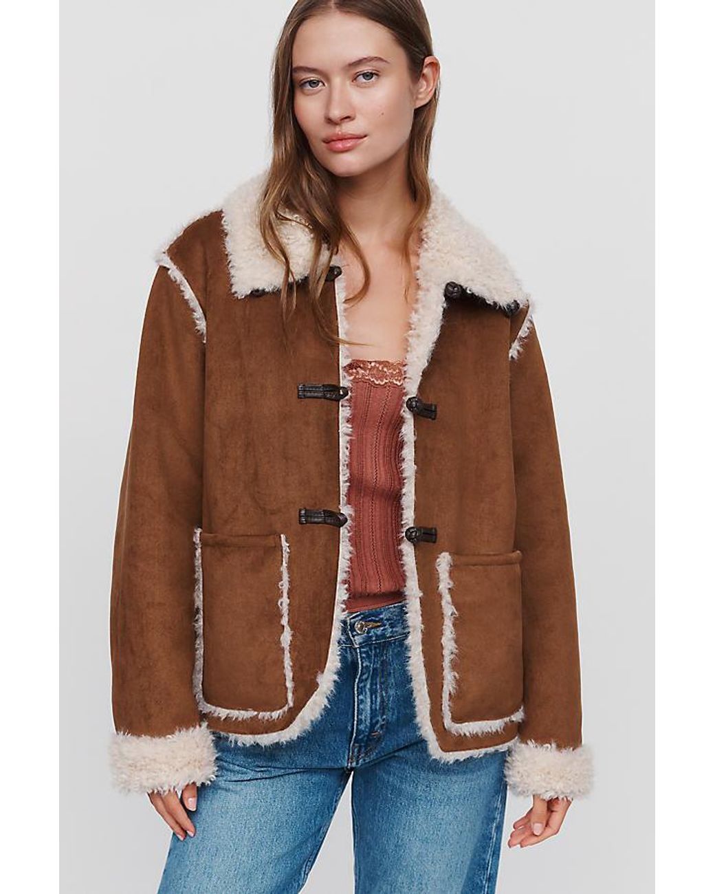 By Anthropologie Brown Faux Suede Jacket