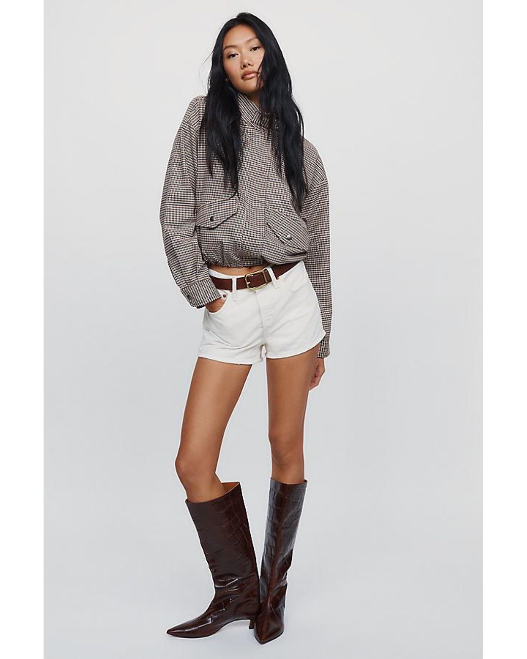 By Anthropologie Brown Tall Pointed-Toe Boots