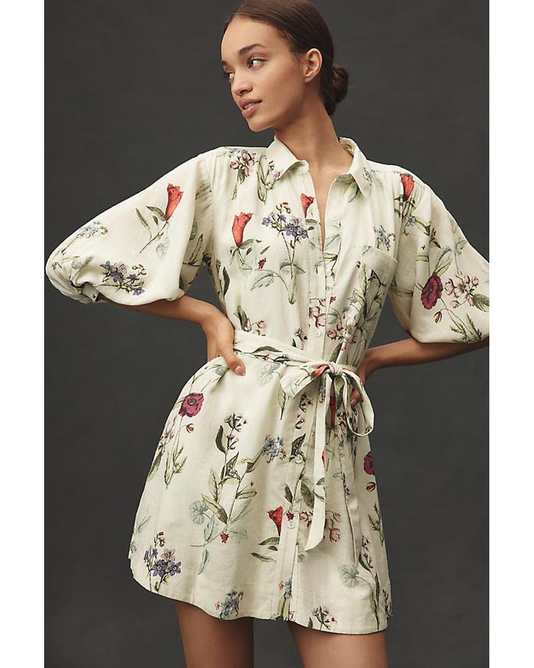 the mona linen mini shirt dress by maeve loverlygrey on LTK