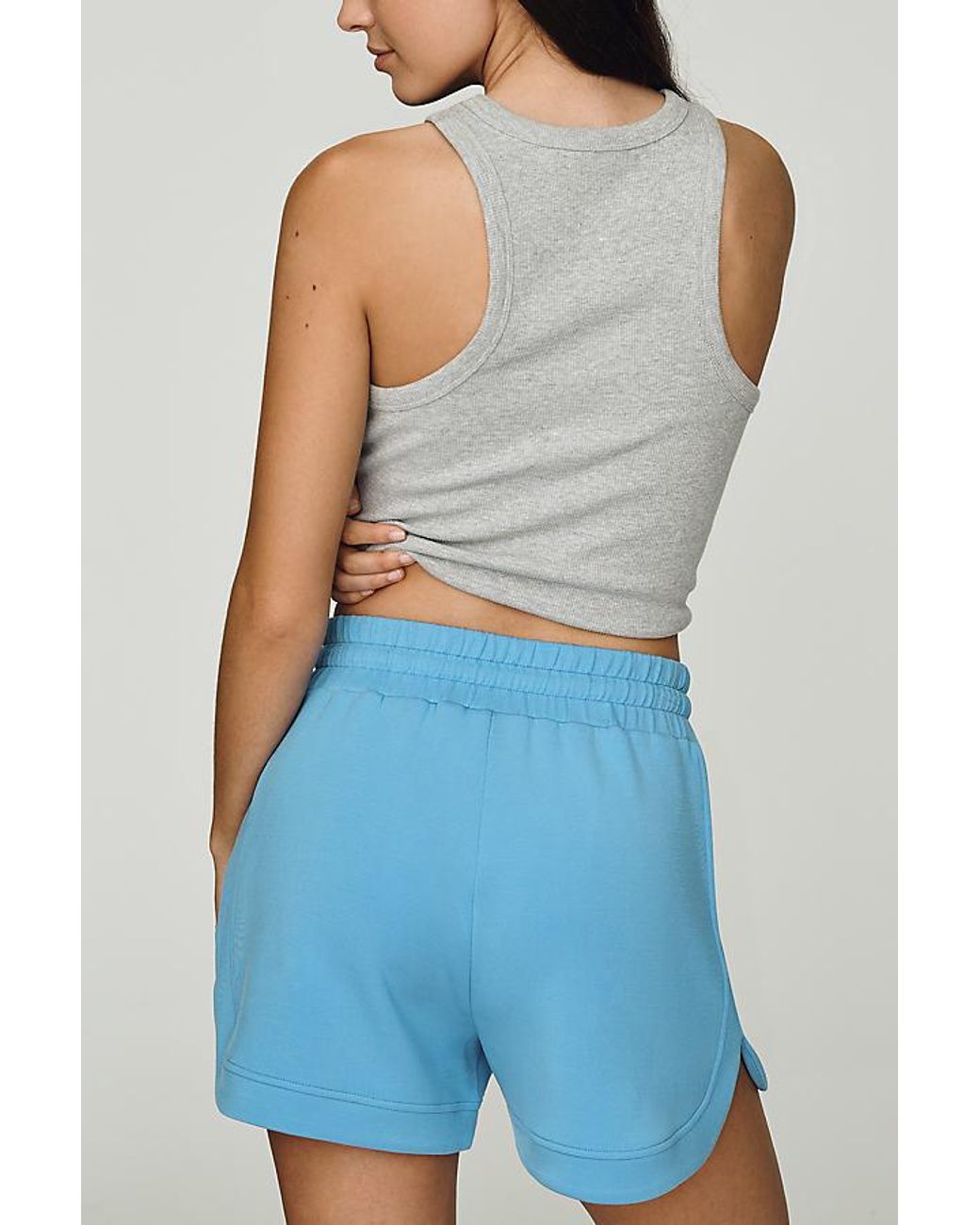 Varley Blue Ollie High-Rise Drawstring Shorts