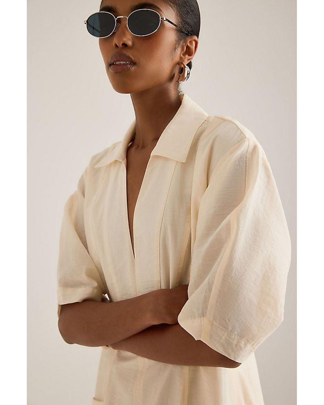 ALIGNE Natural Tracy Sheer Midi Dress