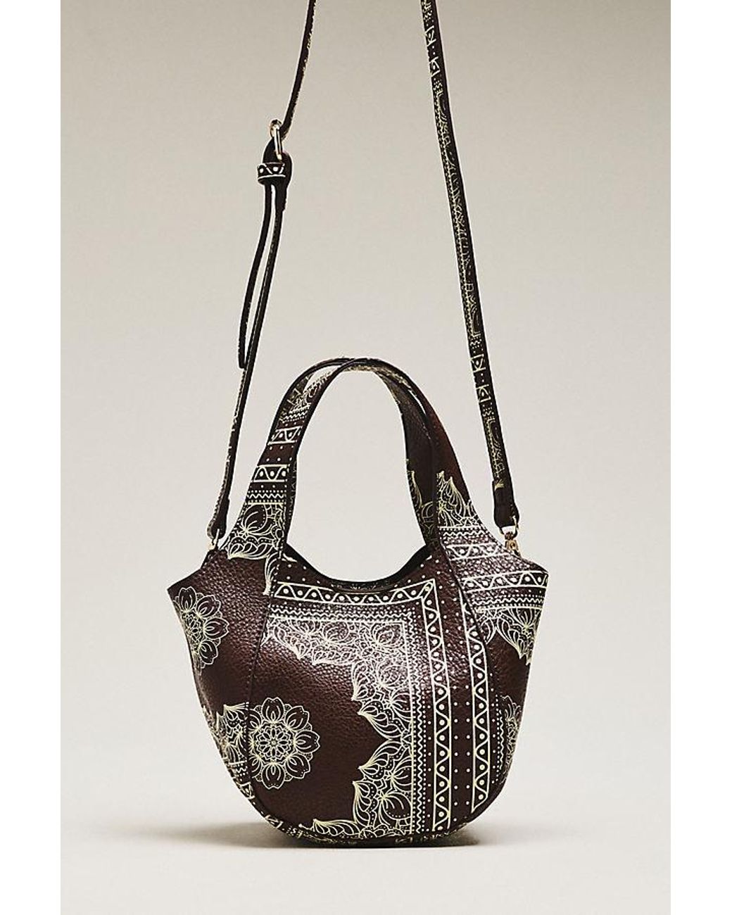 By Anthropologie Brown Sonia Mini Slouchy Tote Bag