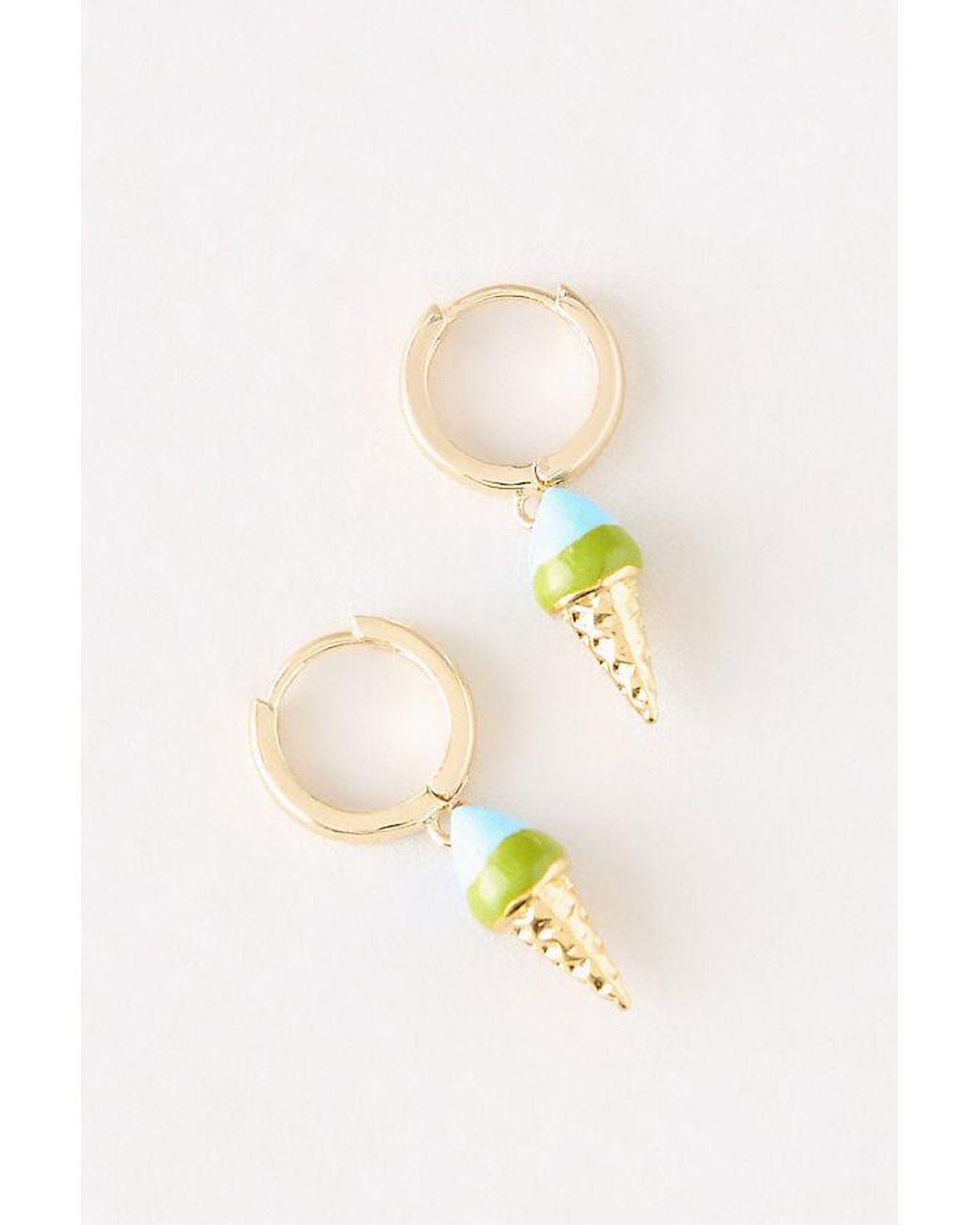 By Anthropologie Metallic Ice Cream Huggie Hoop Earrings