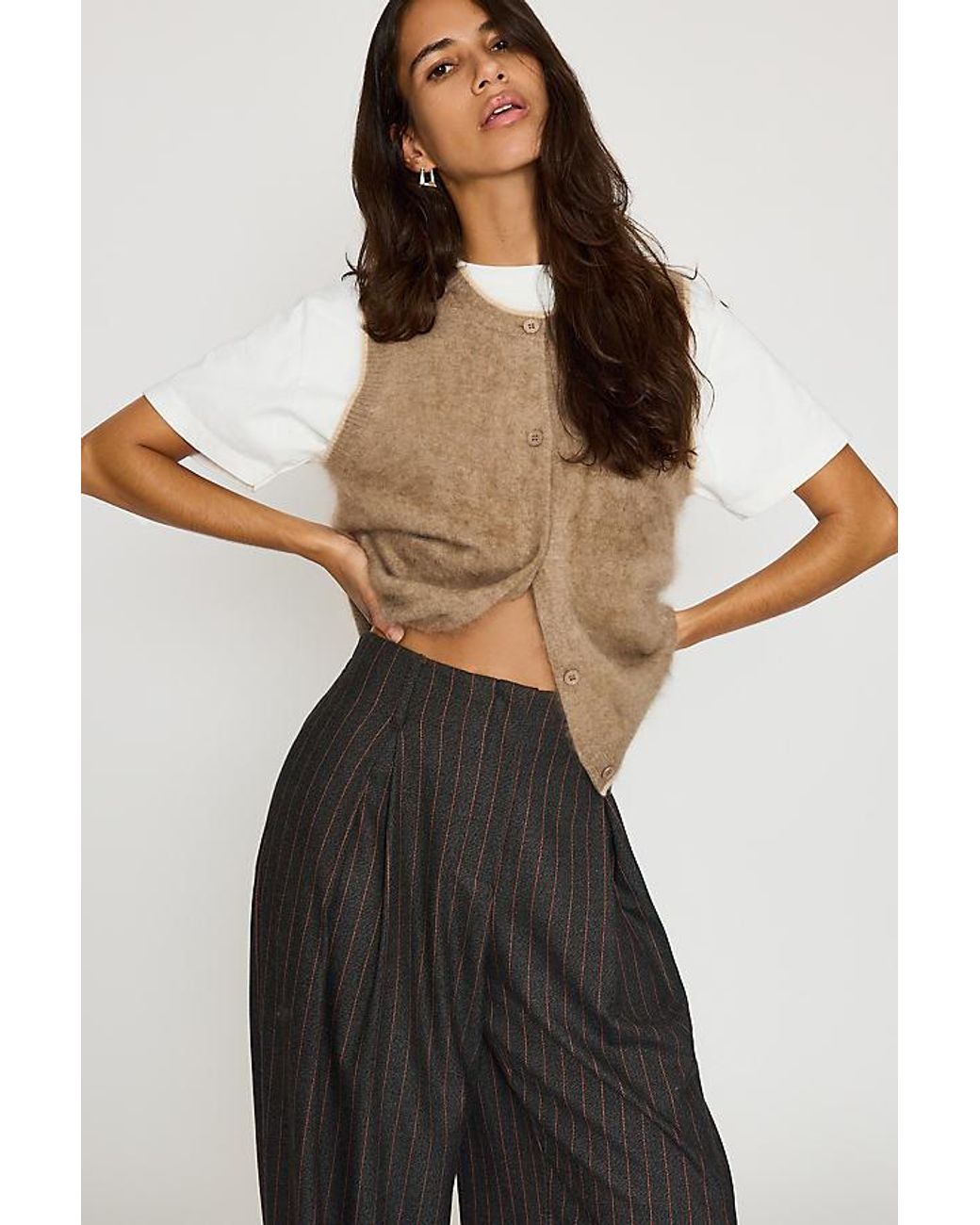 By Anthropologie Multicolor The Isla Stripe Tailored Barrel Trousers