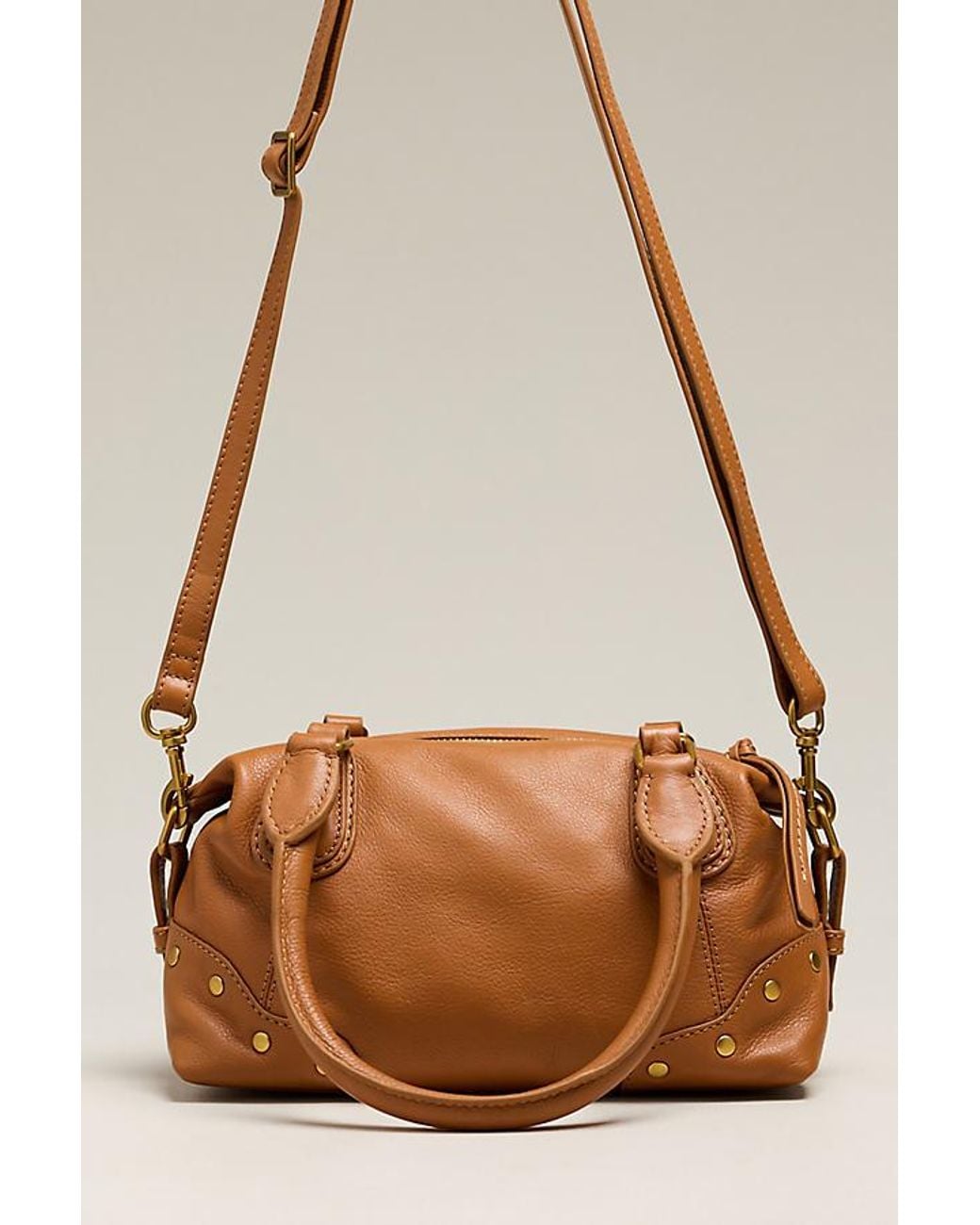 By Anthropologie Brown Arina Leather Mini Satchel Bag