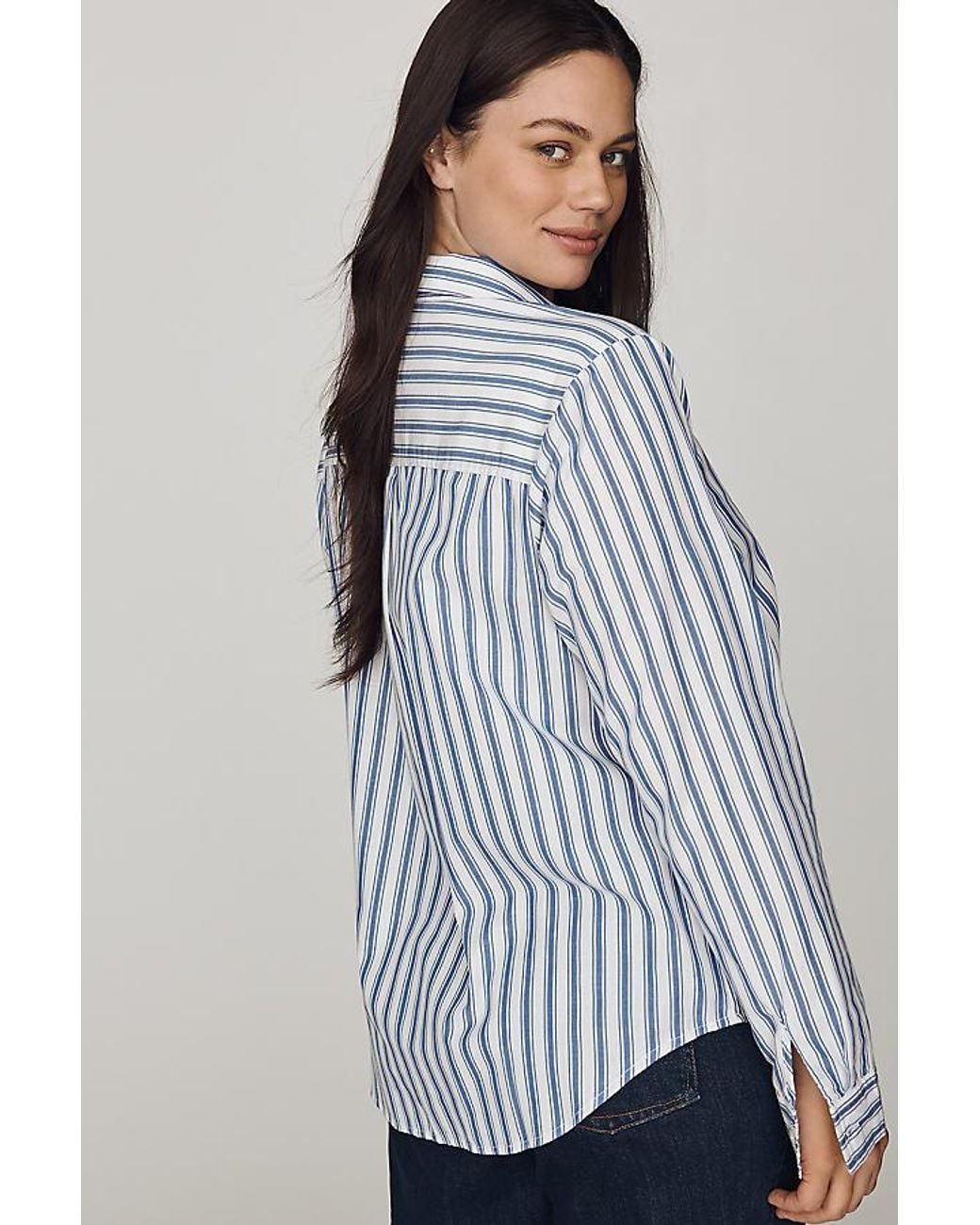 Maeve Gray Kate 100% Cotton Classic Buttondown Shirt