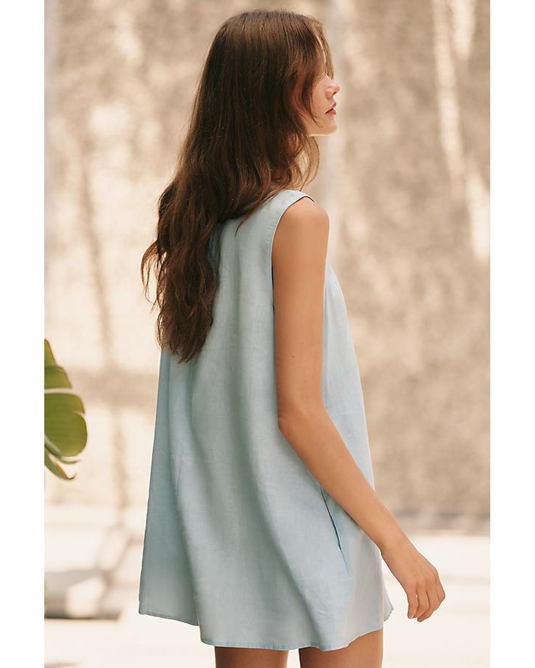 Celandine Multicolor Easy Linen-Blend Scoop Mini Dress