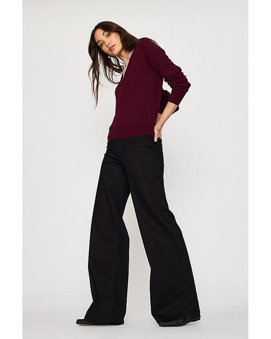 GOOD AMERICAN Blue Good Waist Palazzo Jeans