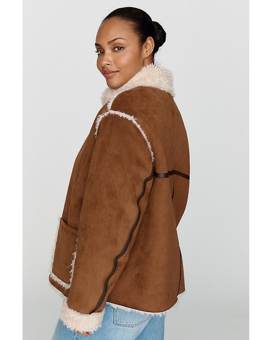 By Anthropologie Brown Faux Suede Jacket