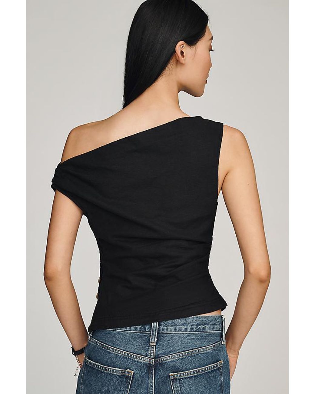 By Anthropologie Black Off-Shoulder Top