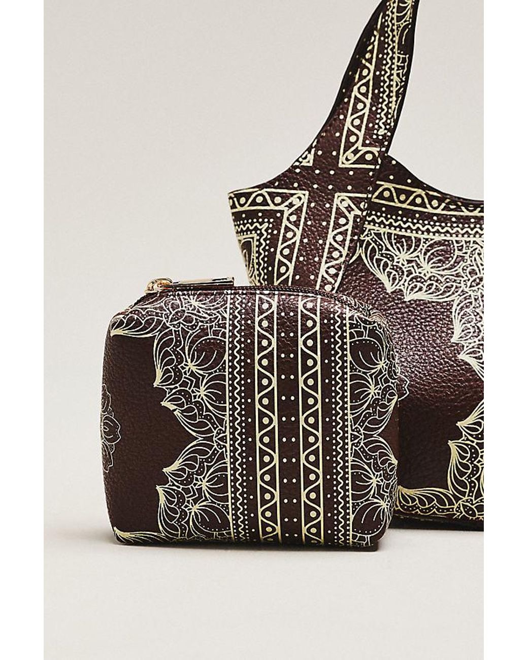 By Anthropologie Brown Sonia Mini Slouchy Tote Bag