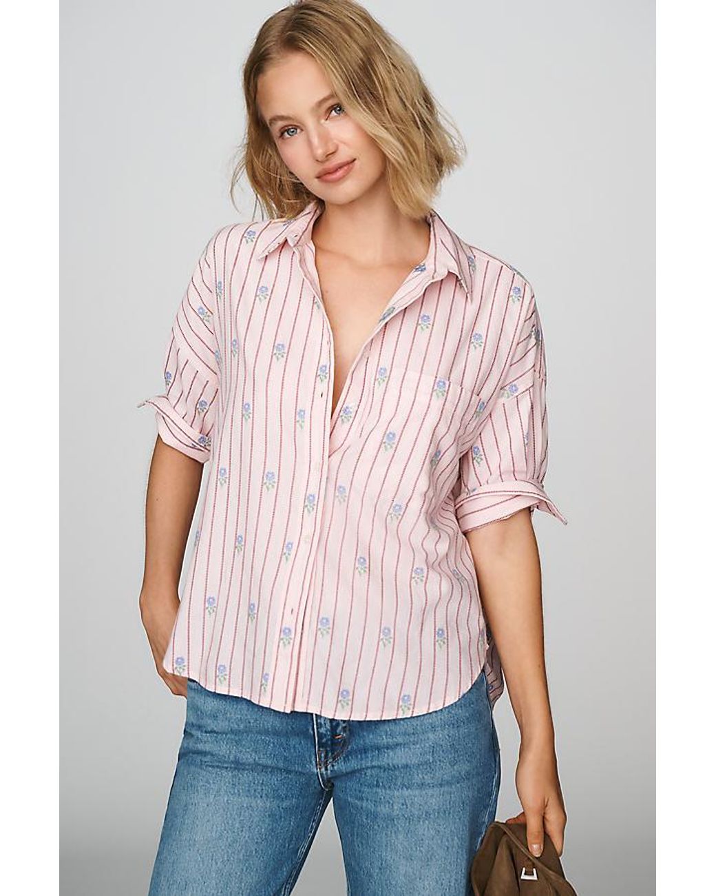Maeve White The Mabel Boxy Oxford Shirt By