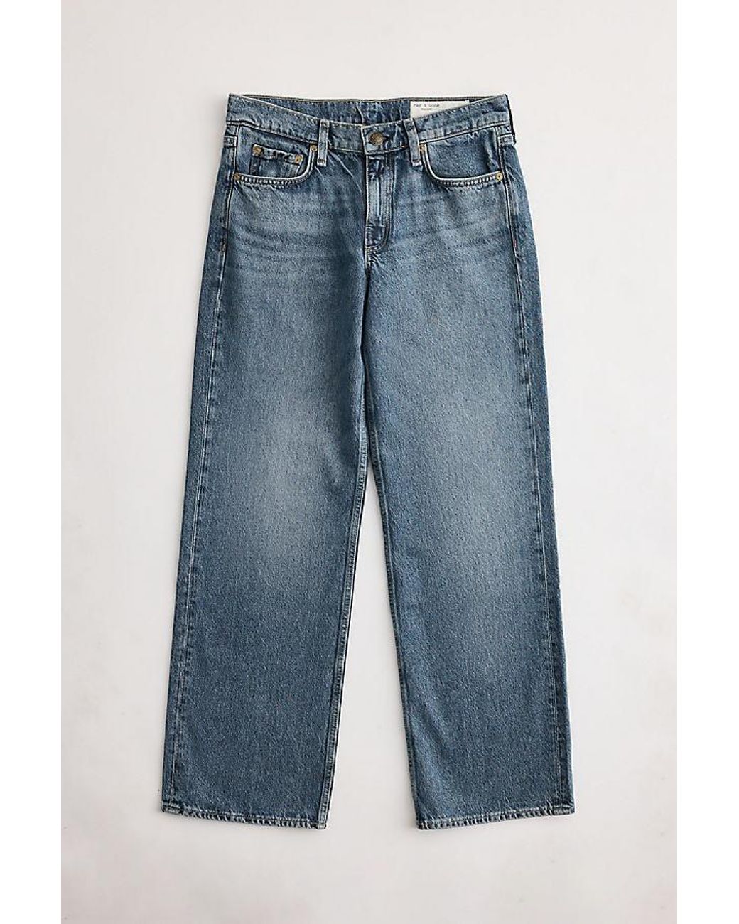 Rag & Bone Blue Saige Relaxed Straight-Leg Jeans