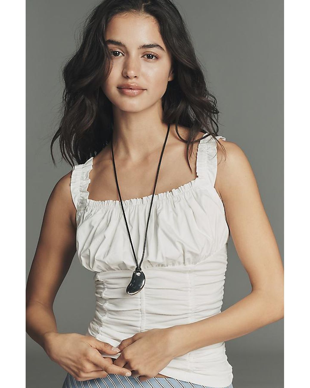 Maeve Gray Cassis Ruched Cami