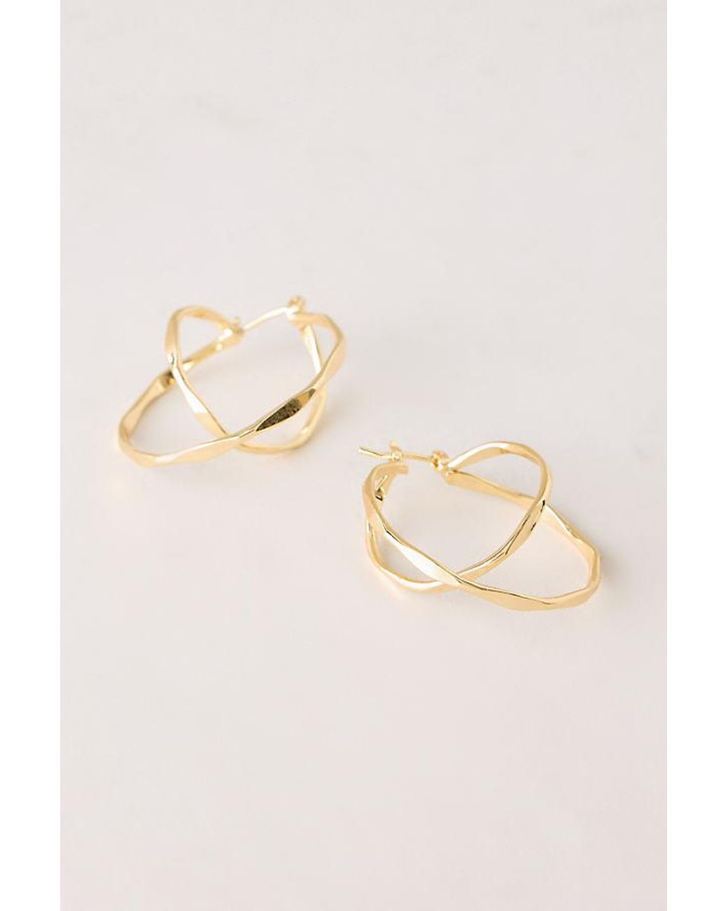 Anthropologie Natural Twist Hoop Earrings