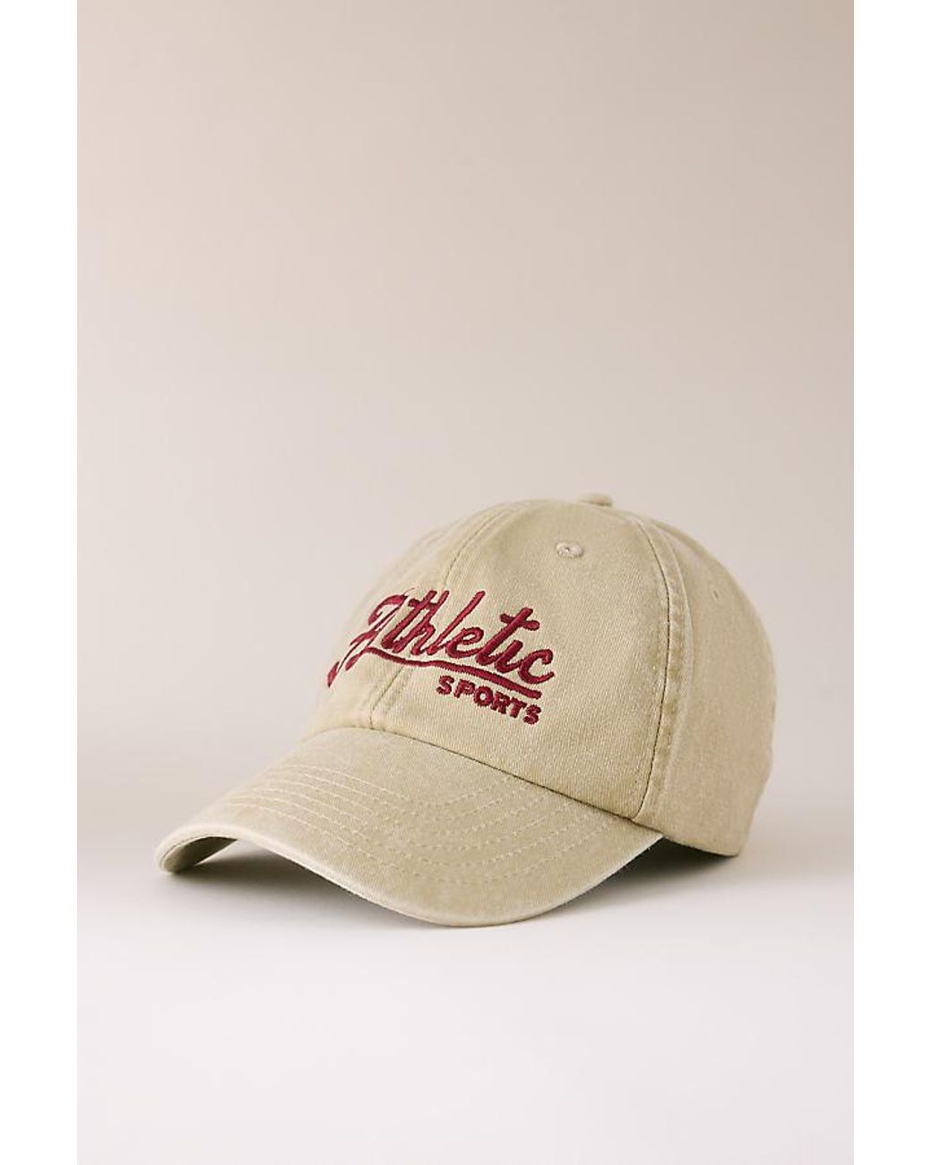 By Anthropologie Natural Athletic Sports Embroidered Baseball Cap