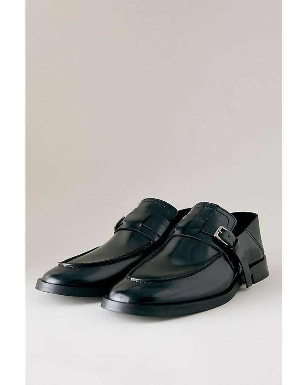Miista Black Els Mule Leather Loafers