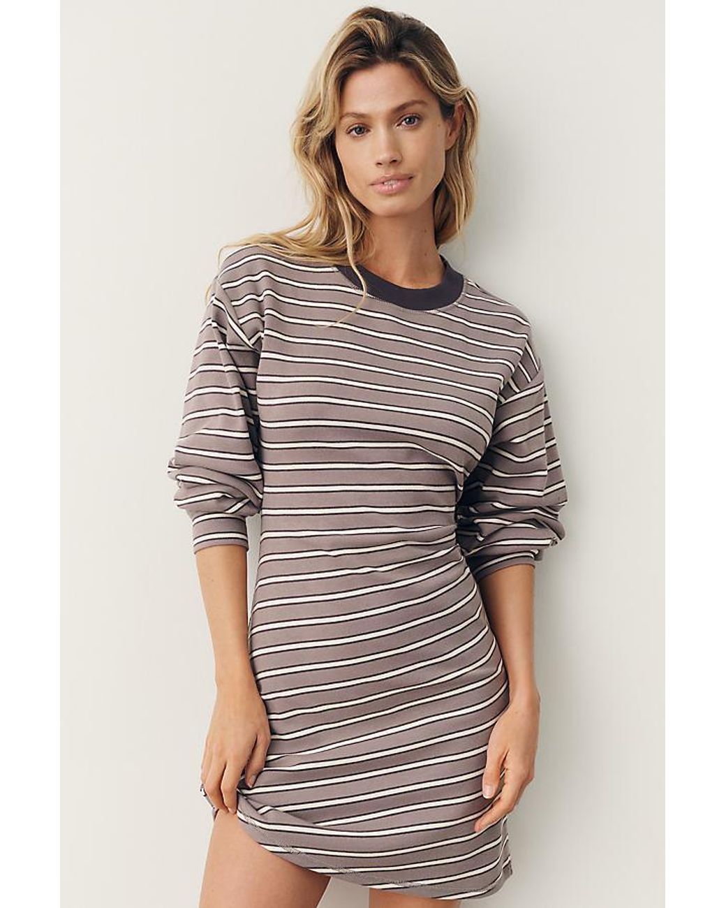 Daily Practice Gray Bleechers Long-Sleeve Mini Dress
