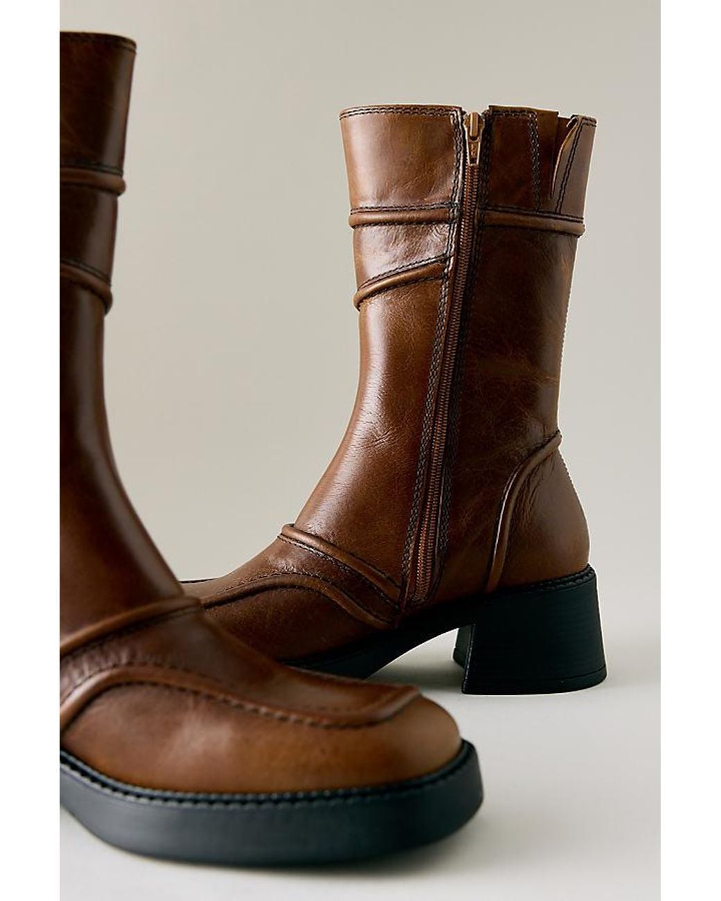 Miista Brown Malene Leather Ankle Boots