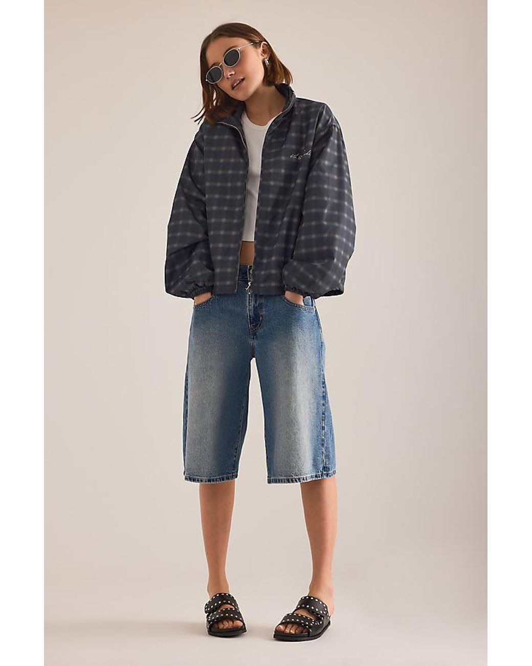 4th & Reckless Gray Grace Funnel-Neck Windbreaker Jacket