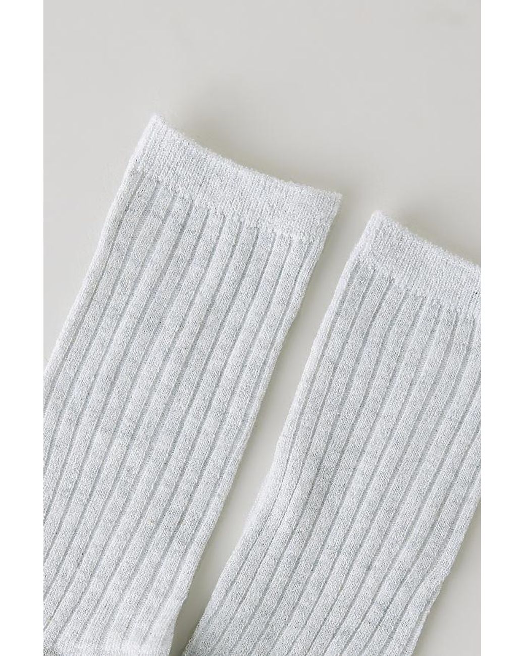 By Anthropologie Gray Metallic Ribbed Trouser Socks