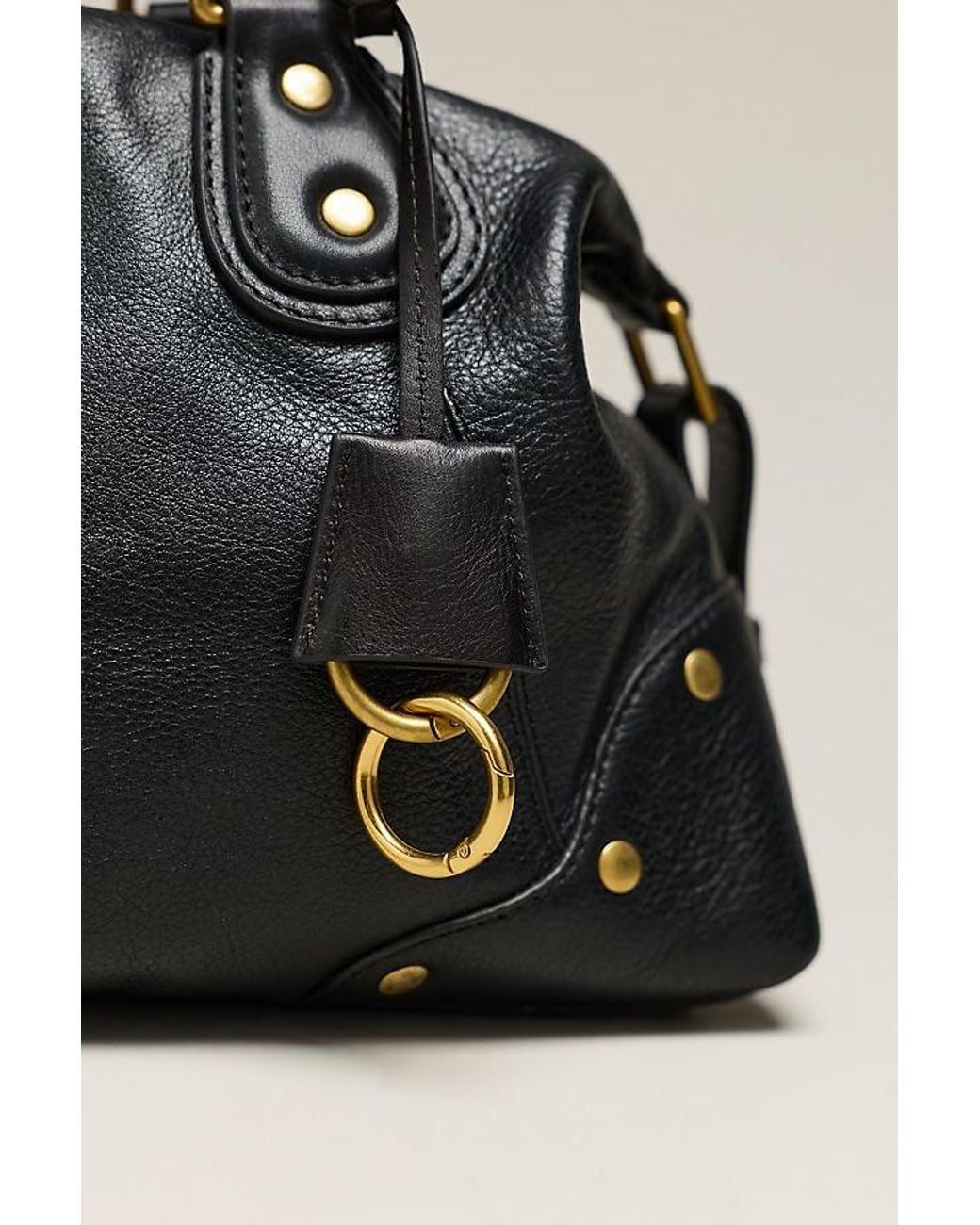 By Anthropologie Black Arina Large Leather Satchel