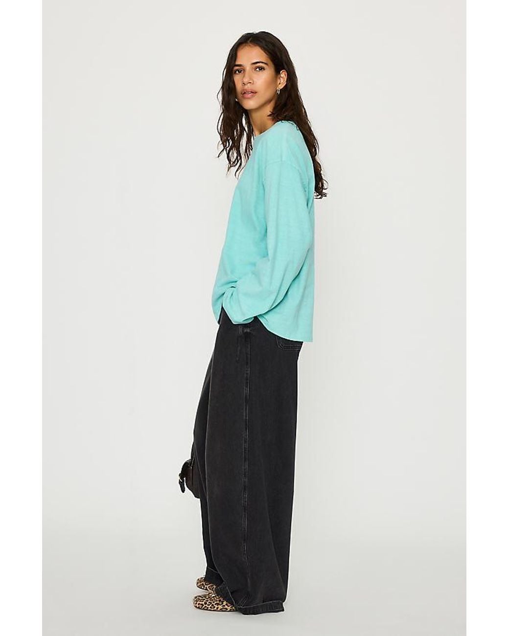 By Anthropologie Blue 100% Cotton Long-Sleeve Top