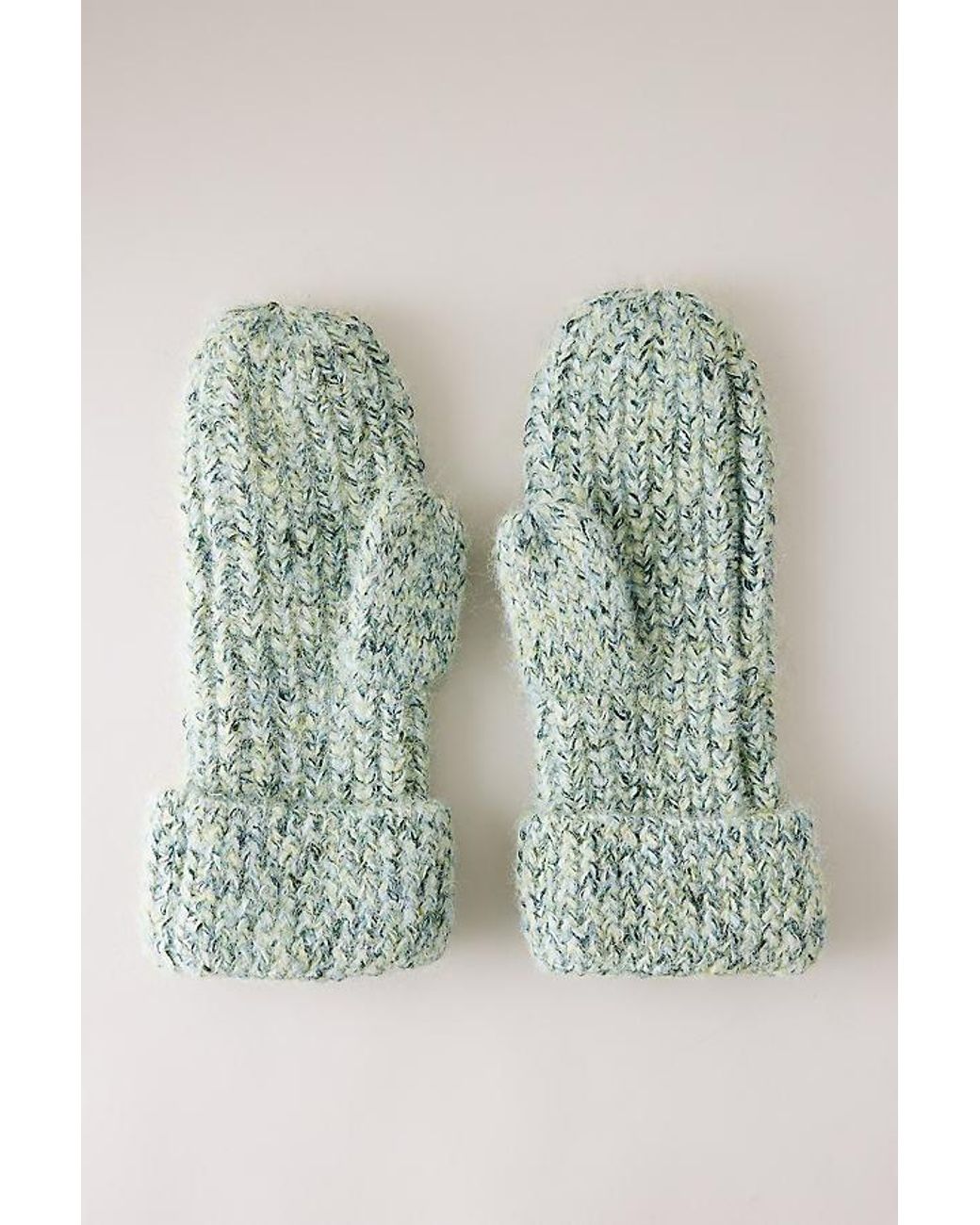 By Anthropologie Gray Chunky Knitted Mittens