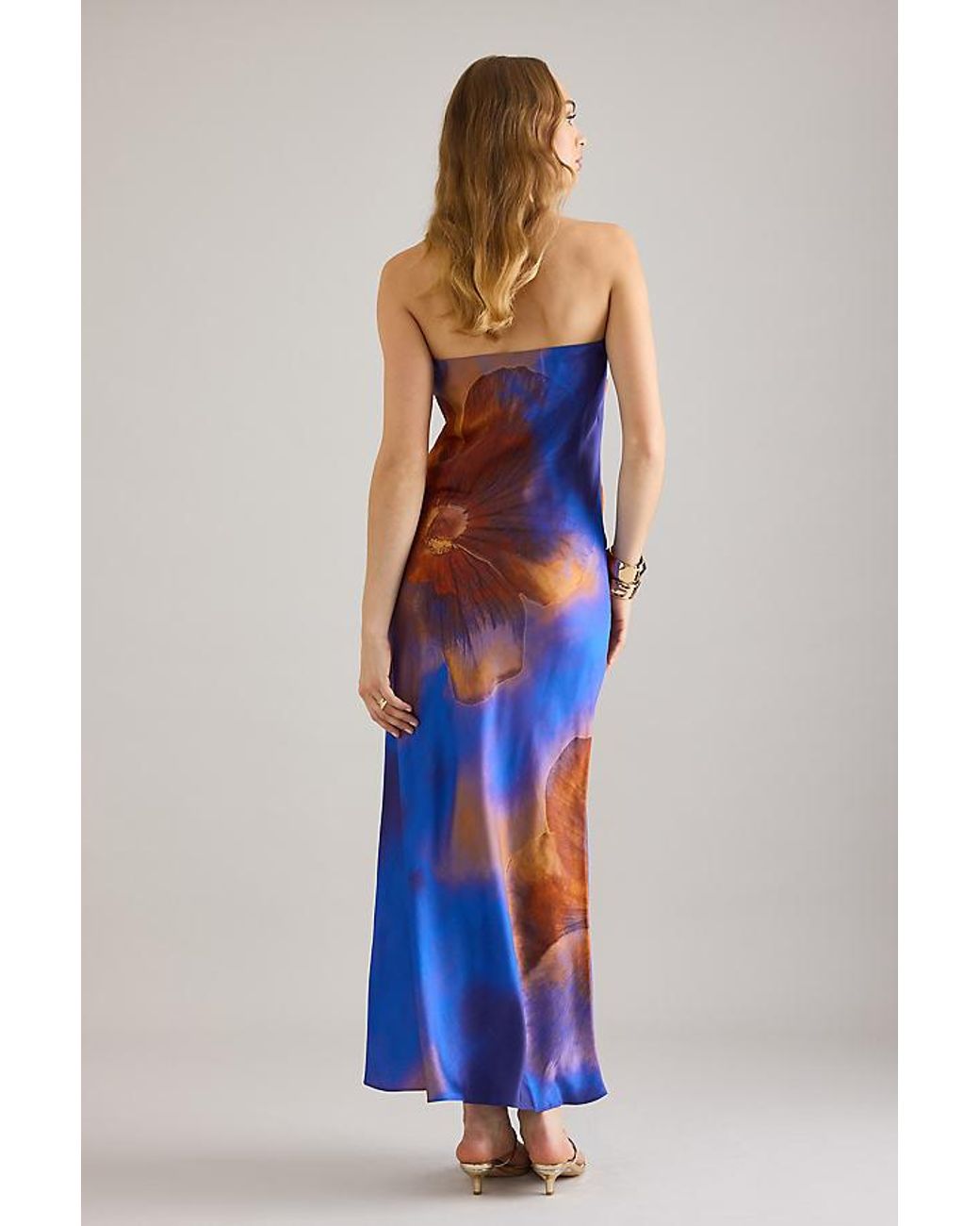 bohemian halter maxi dress Women's Bohemian Blue Cotton T-Back Maxi Dress