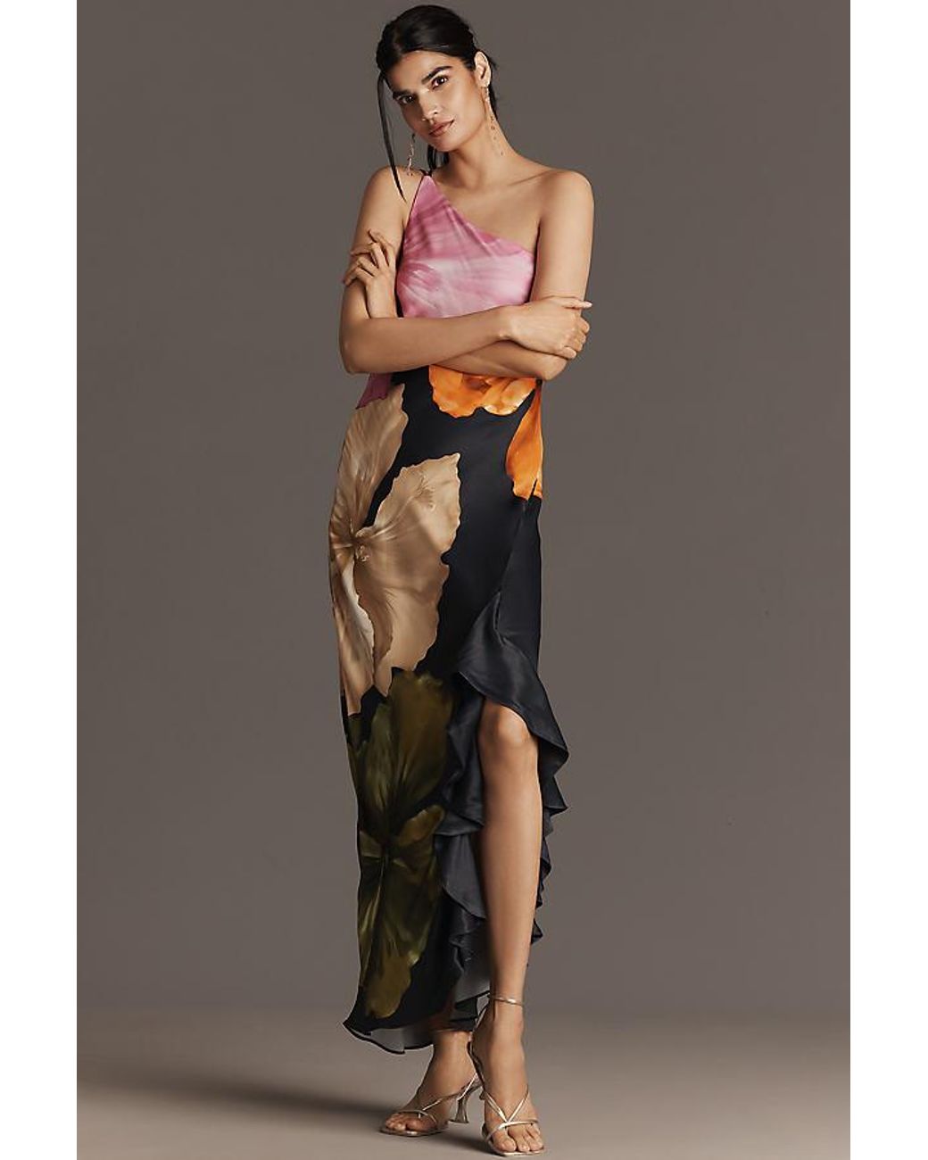 anthropologie lucinda one shoulder maxi slip dress 29 Summer Wedding Guest Dresses