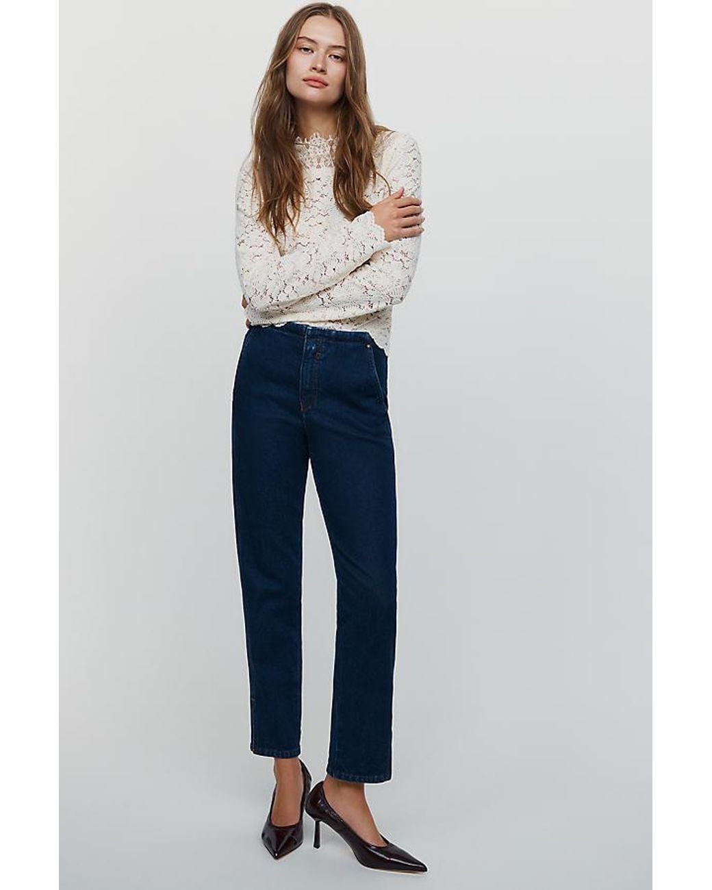 Maeve Blue Soirée Ready Mid-Rise Skinny Jeans