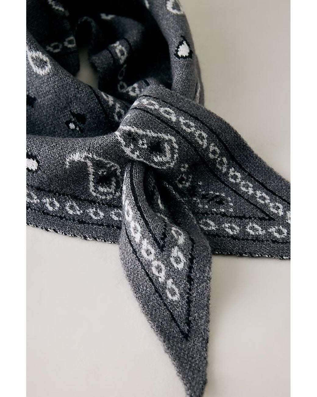 By Anthropologie Multicolor Knitted Triangle Bandana Headscarf
