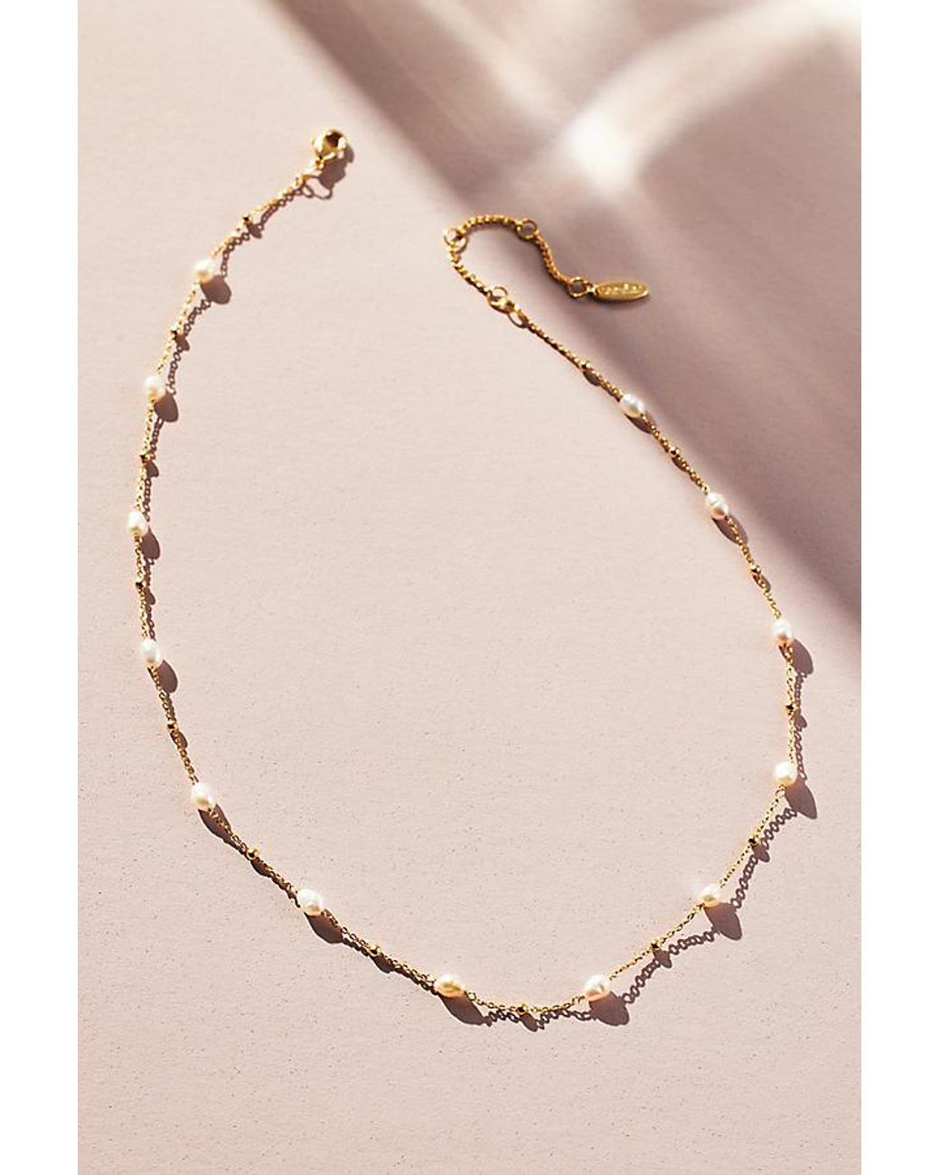 Anthropologie Black Mini Pearl Necklace