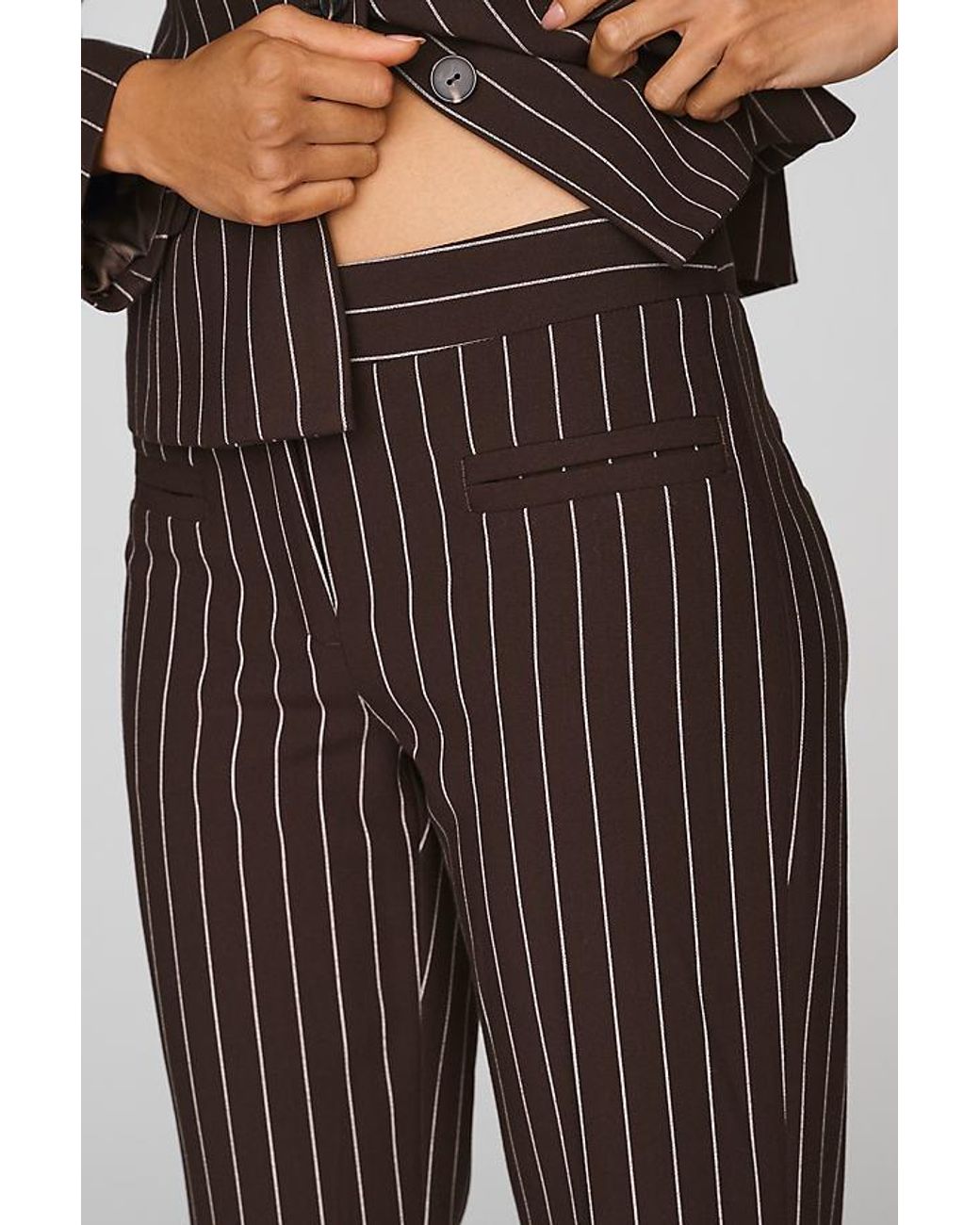 Maeve Brown 90S Slim Suit Trousers