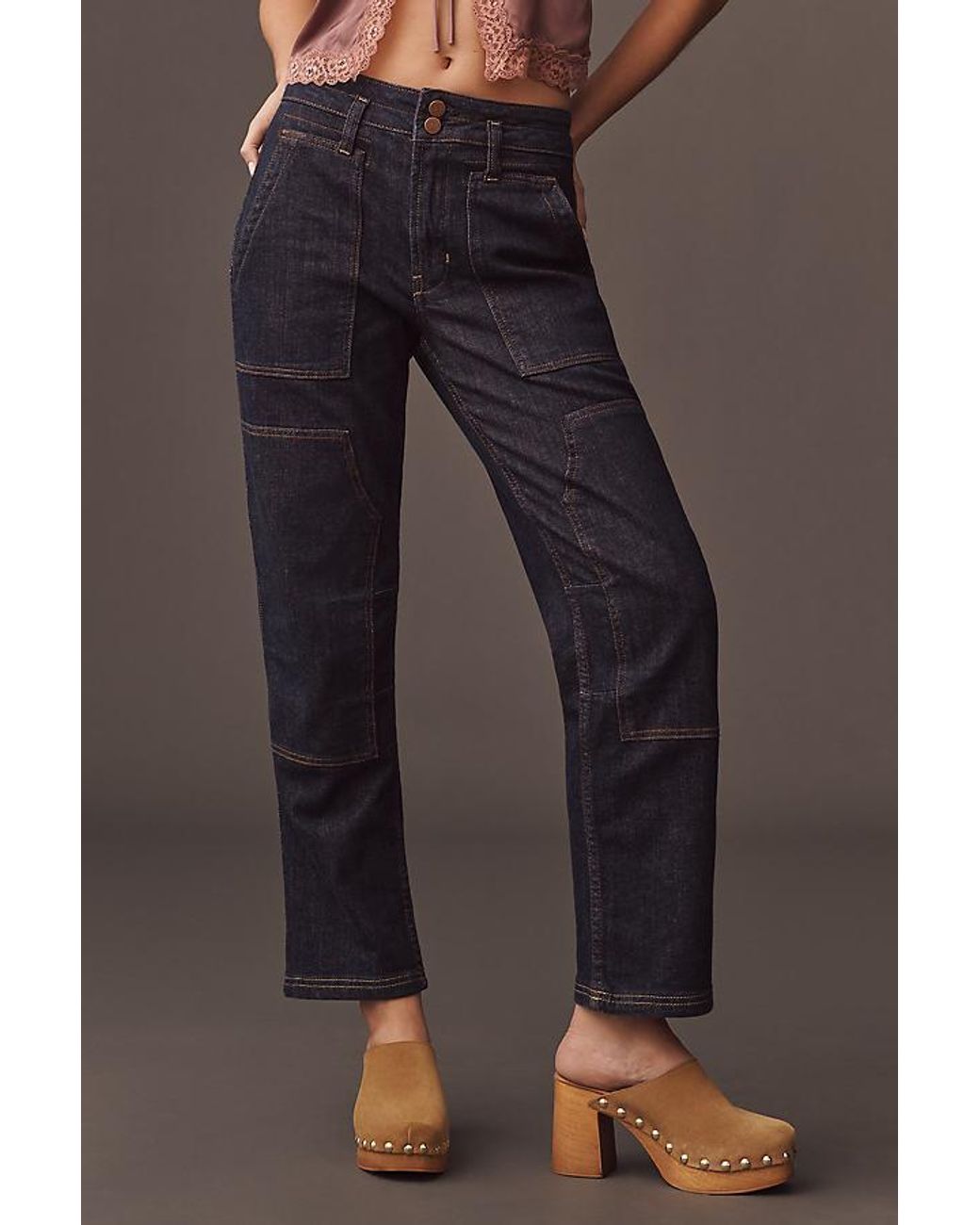 Pilcro Gray The Wanderer Mid-Rise Relaxed Jeans By