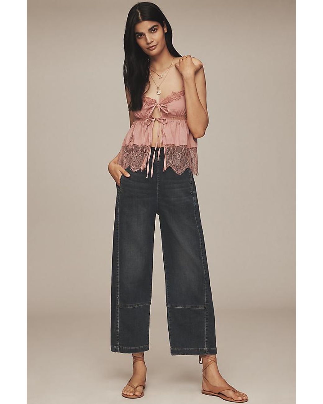 Pilcro Blue The Izzie Knit Pull-On Barrel Jeans By