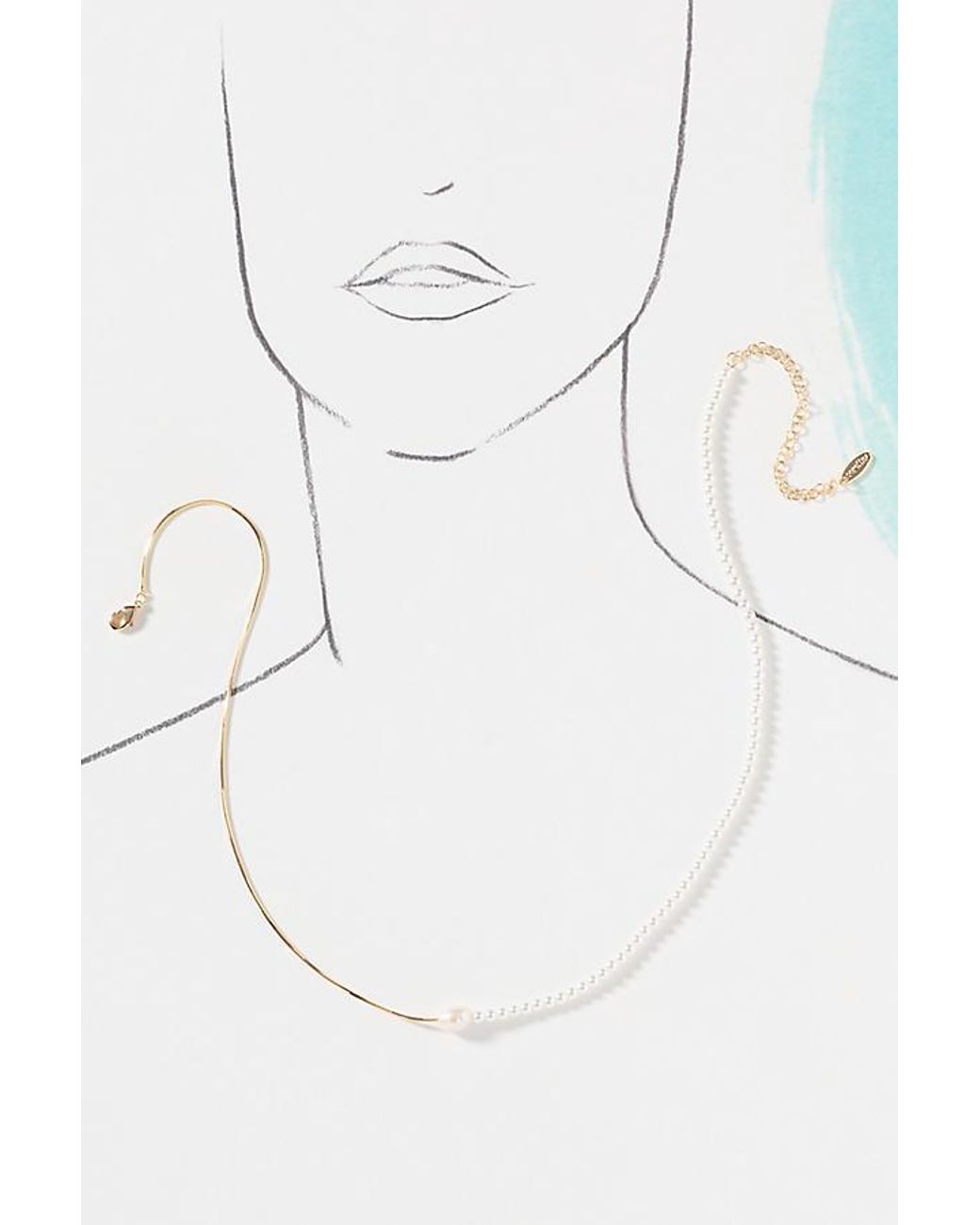 Anthropologie White Pearl Duet Necklace