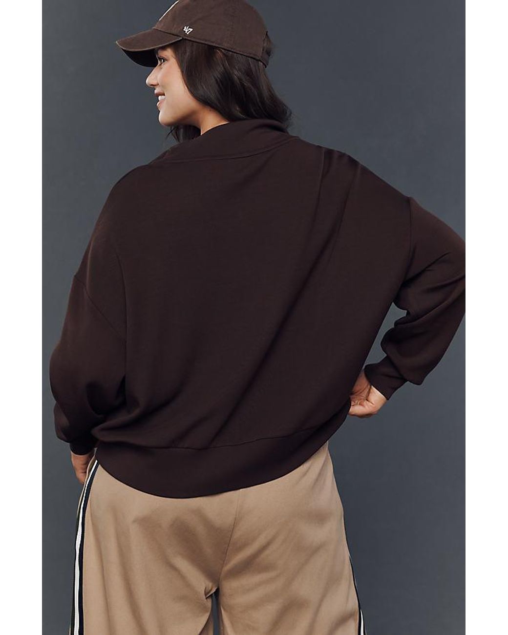 Varley Brown Hawley Half-Zip Sweatshirt