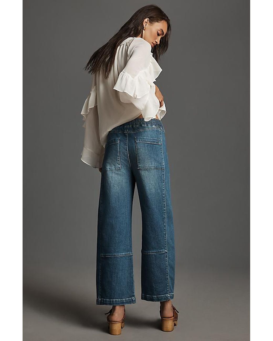 Pilcro Blue The Izzie Relaxed Pull-On Barrel Jeans By